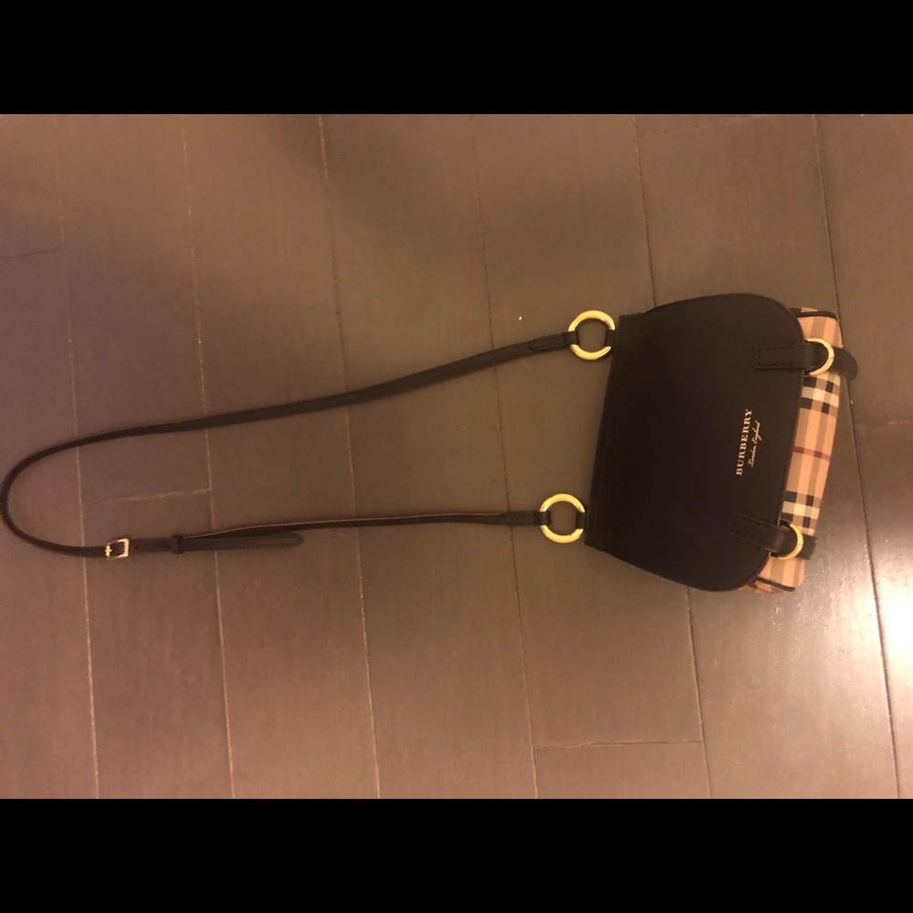 Authentic Burberry Haymarket Check Bridle Saddle
